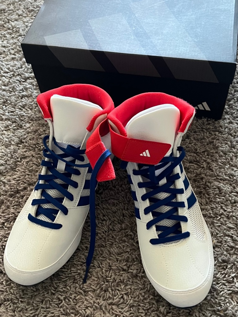 Adidas Red, White and Blue Wrestling Shoes